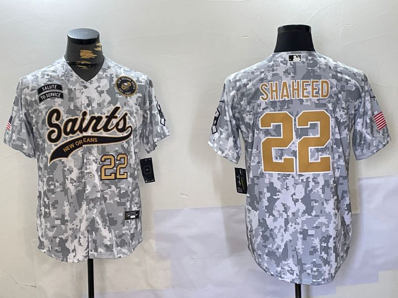 Men New Orleans Saints 22 Shaheed Nike Arctic Camo 2024 Salute to Service Limited NFL Jersey style 7